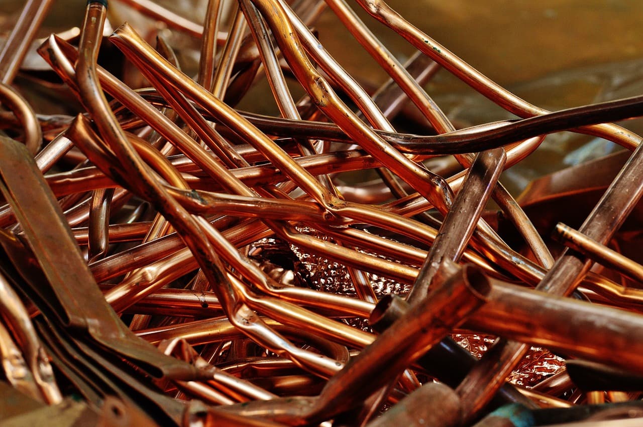 Copper scrap ready for recycling