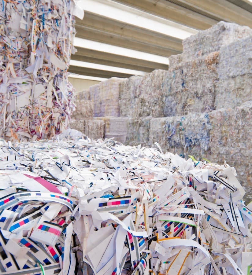 Paper bales for recycling